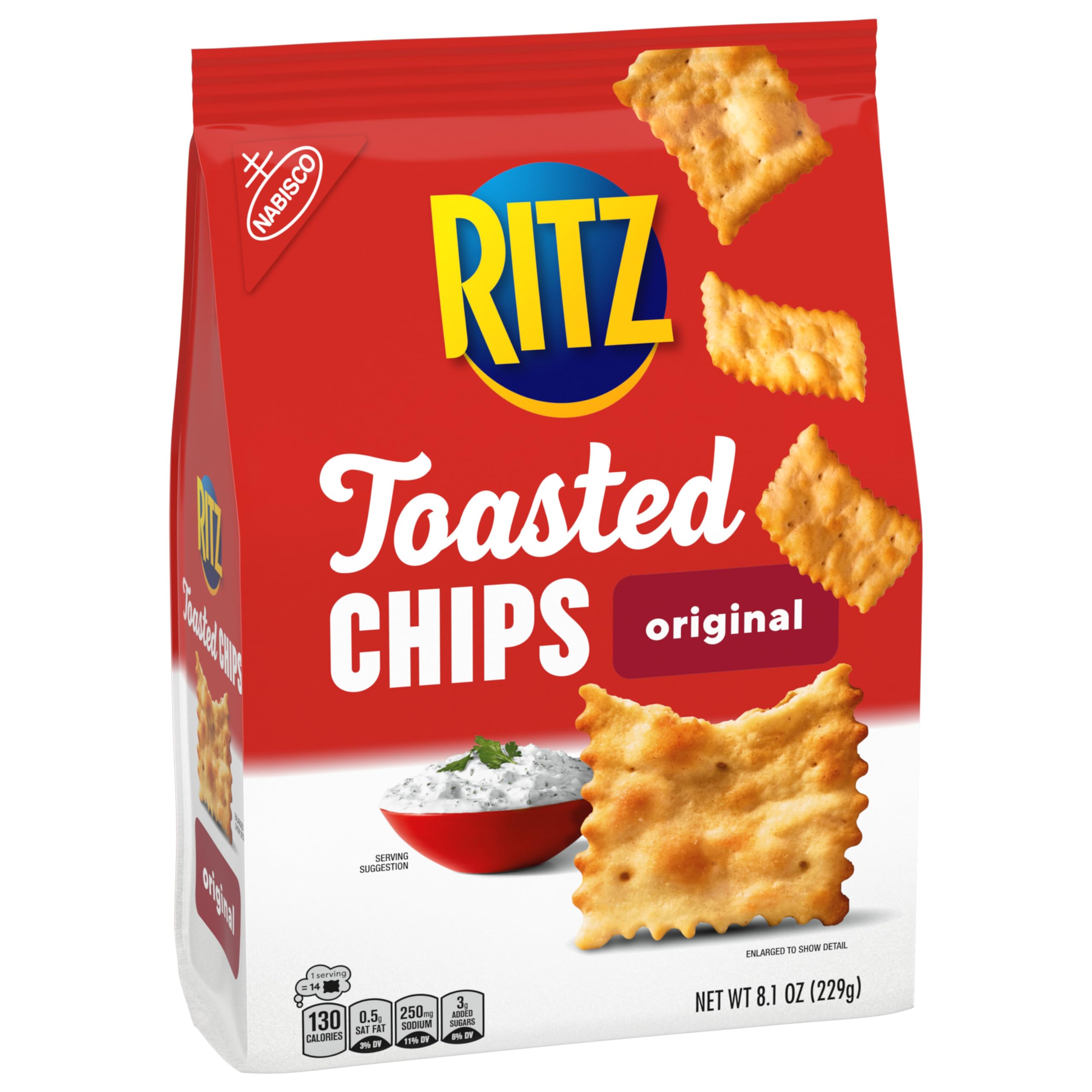 RITZ Toasted Chips Original Crackers, Party Snacks, Bulk Snacks, 6 - 8.1 oz Bags - Image 15