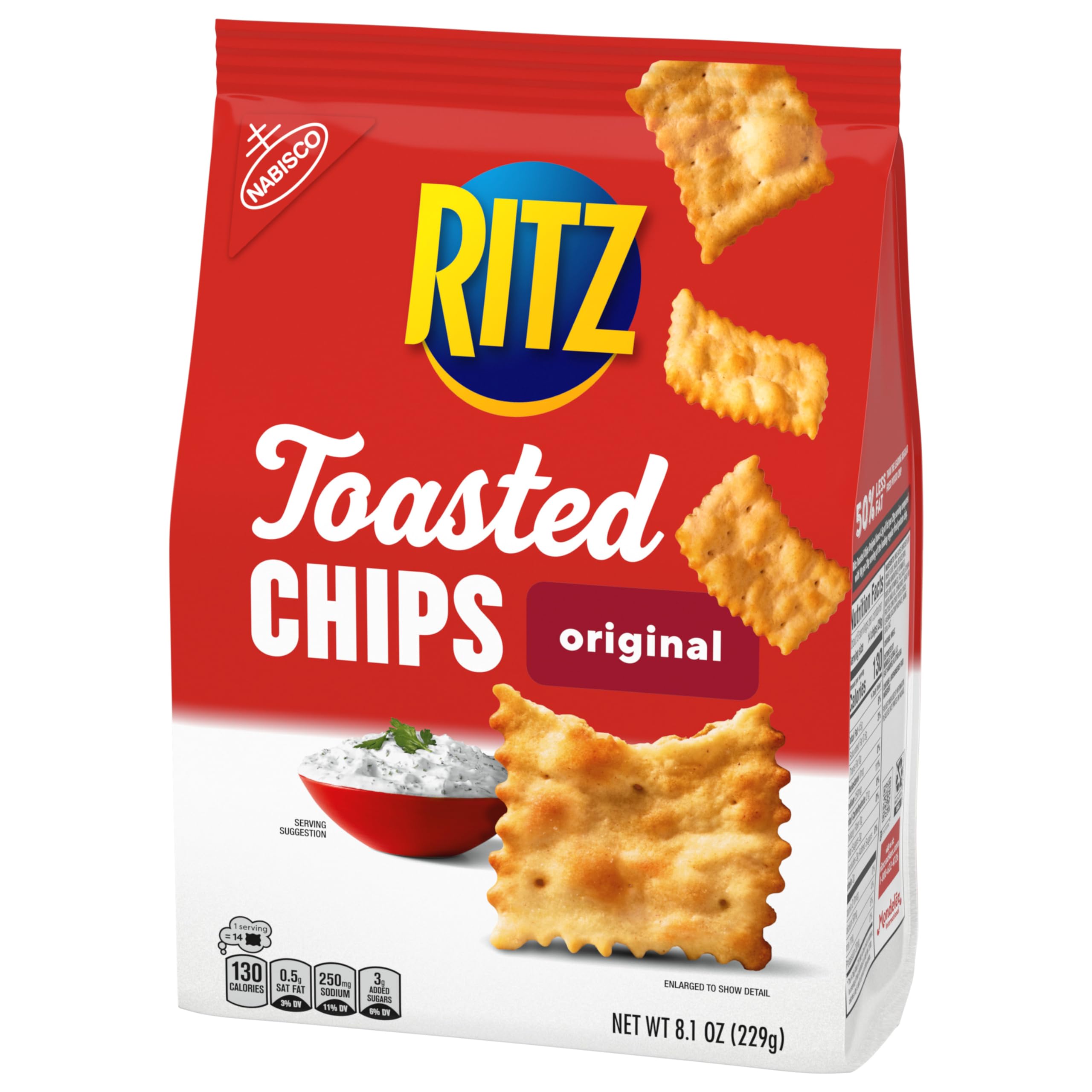 RITZ Toasted Chips Original Crackers, Party Snacks, Bulk Snacks, 6 - 8.1 oz Bags - Image 16