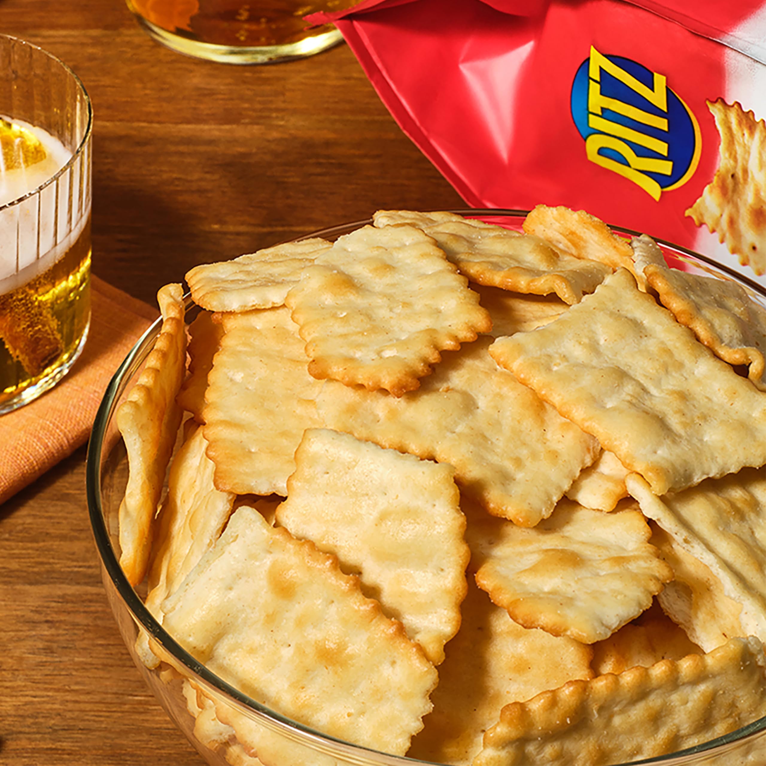 RITZ Toasted Chips Original Crackers, Party Snacks, Bulk Snacks, 6 - 8.1 oz Bags - Image 8