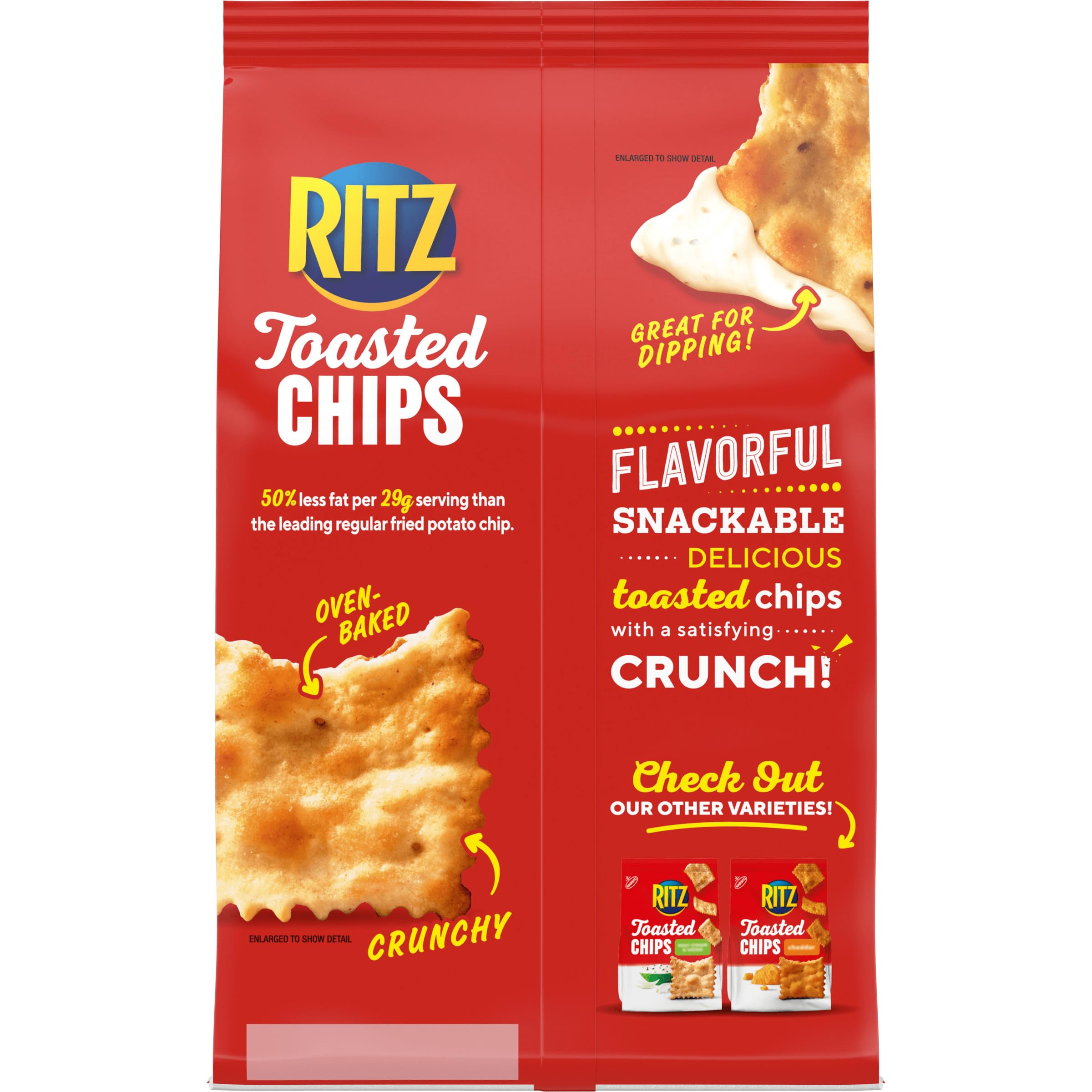 RITZ Toasted Chips Original Crackers, Party Snacks, Family Size, 11.4 oz - Image 16
