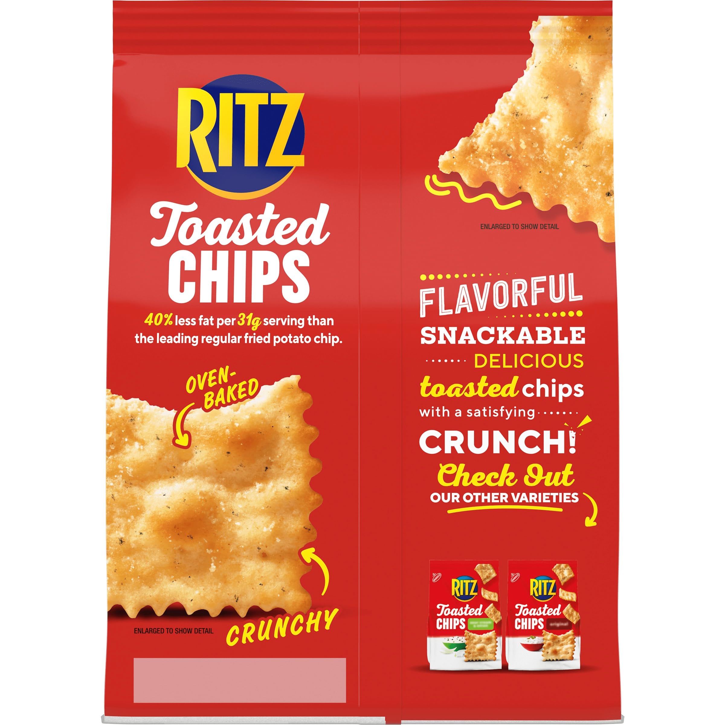 RITZ Toasted Chips Roasted Garlic Crackers, Party Snacks, 8.1 oz - Image 10