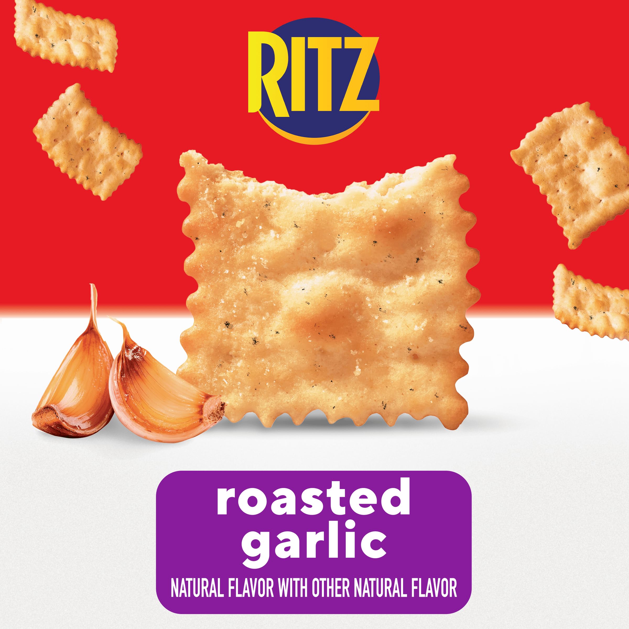 RITZ Toasted Chips Roasted Garlic Crackers, Party Snacks, 8.1 oz - Image 3