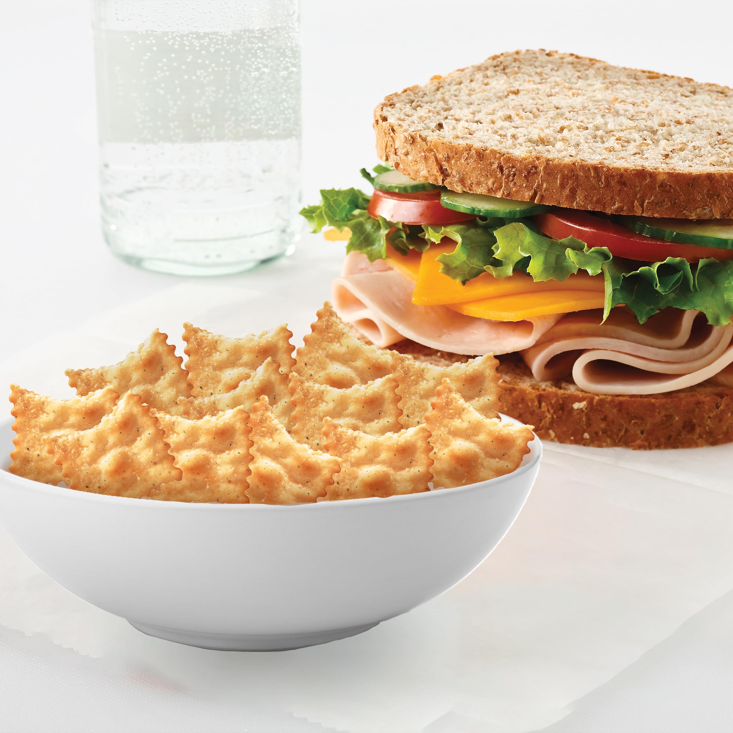 RITZ Toasted Chips Roasted Garlic Crackers, Party Snacks, 8.1 oz - Image 6