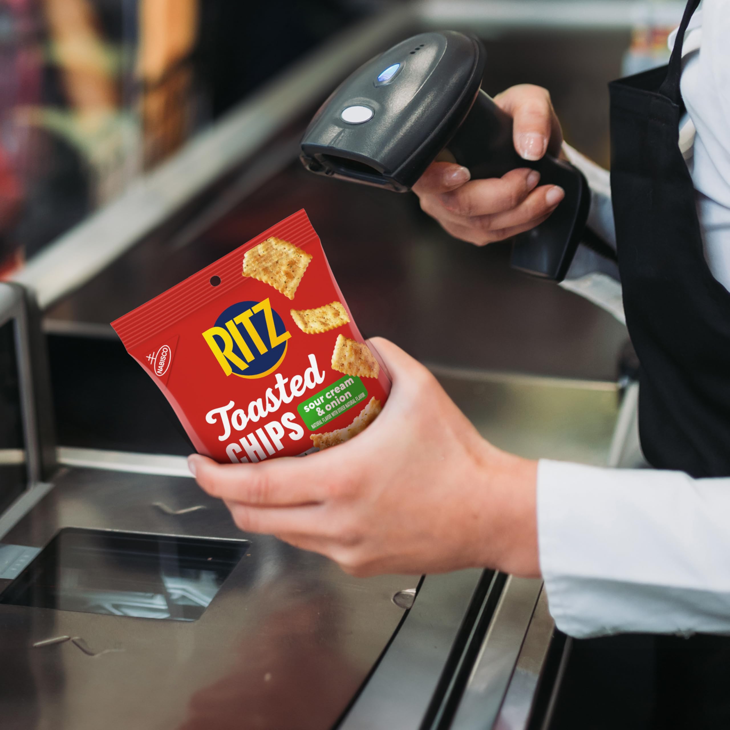 RITZ Toasted Chips Sour Cream and Onion Crackers, Bulk Individual Snacks, 12 Snack Packs - Image 8