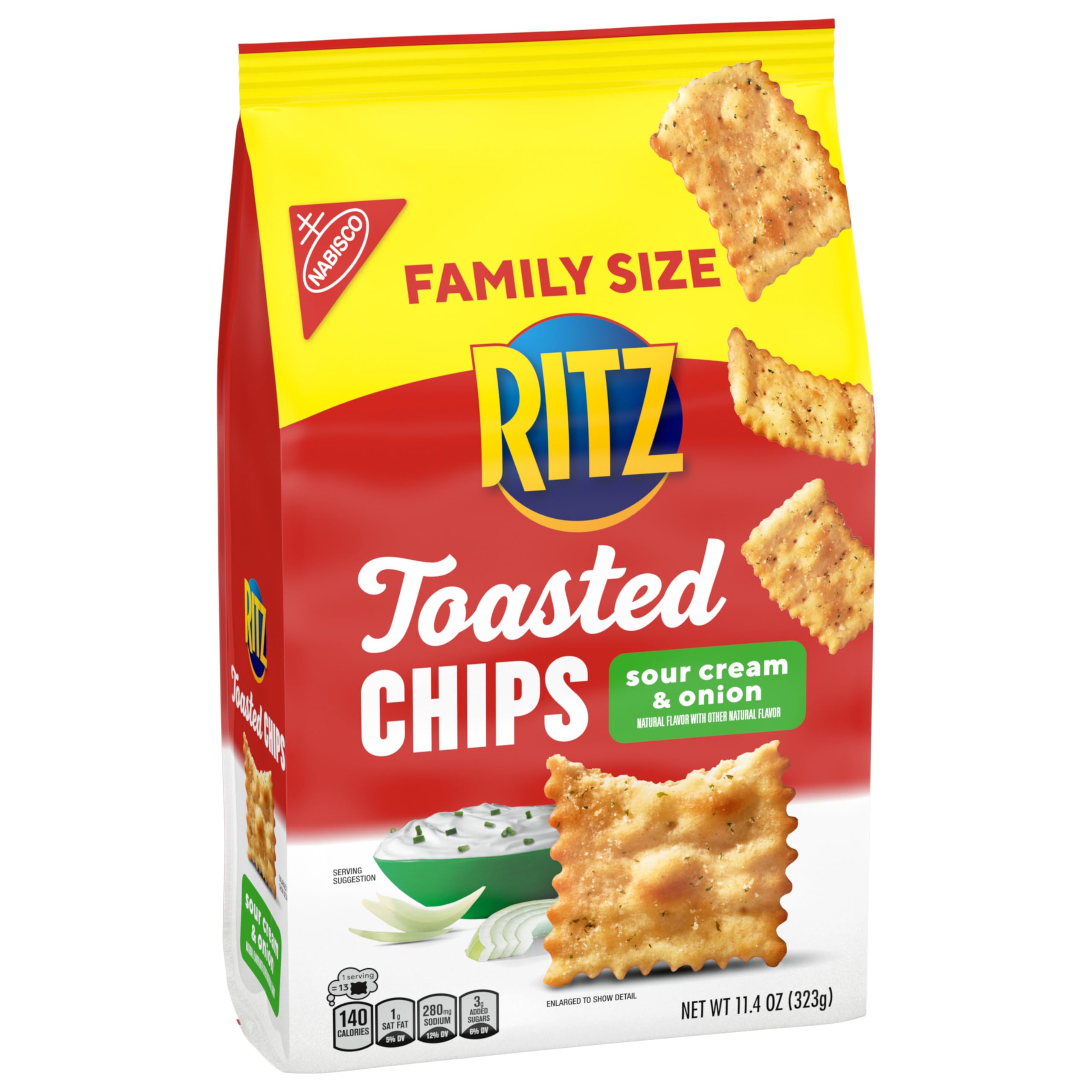 RITZ Toasted Chips Sour Cream and Onion Crackers, Family Size, 6 - 11.4 oz Bags - Image 16