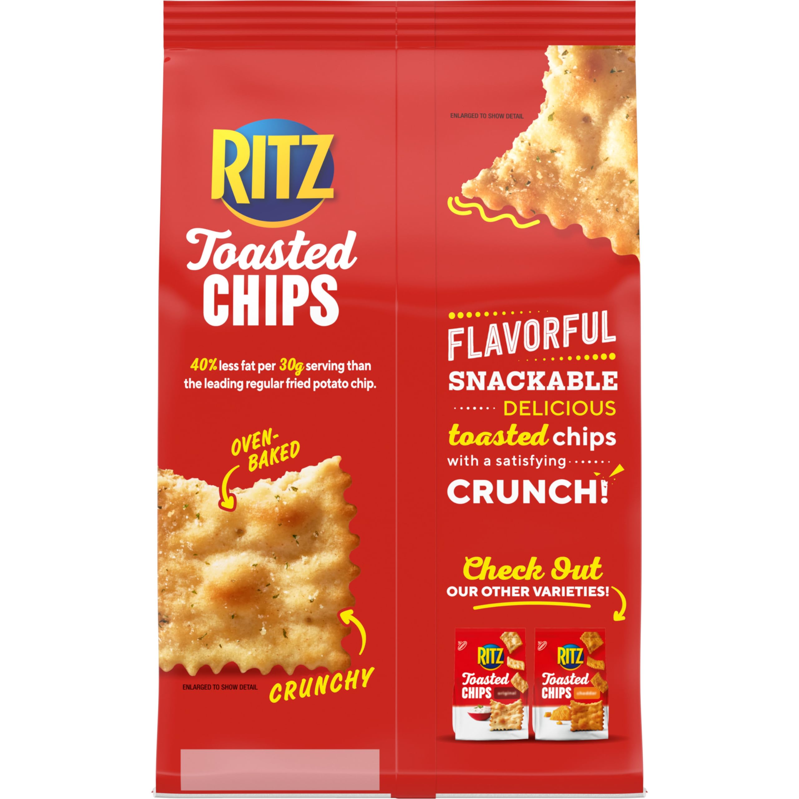 RITZ Toasted Chips Sour Cream and Onion Crackers, Family Size, 6 - 11.4 oz Bags - Image 18