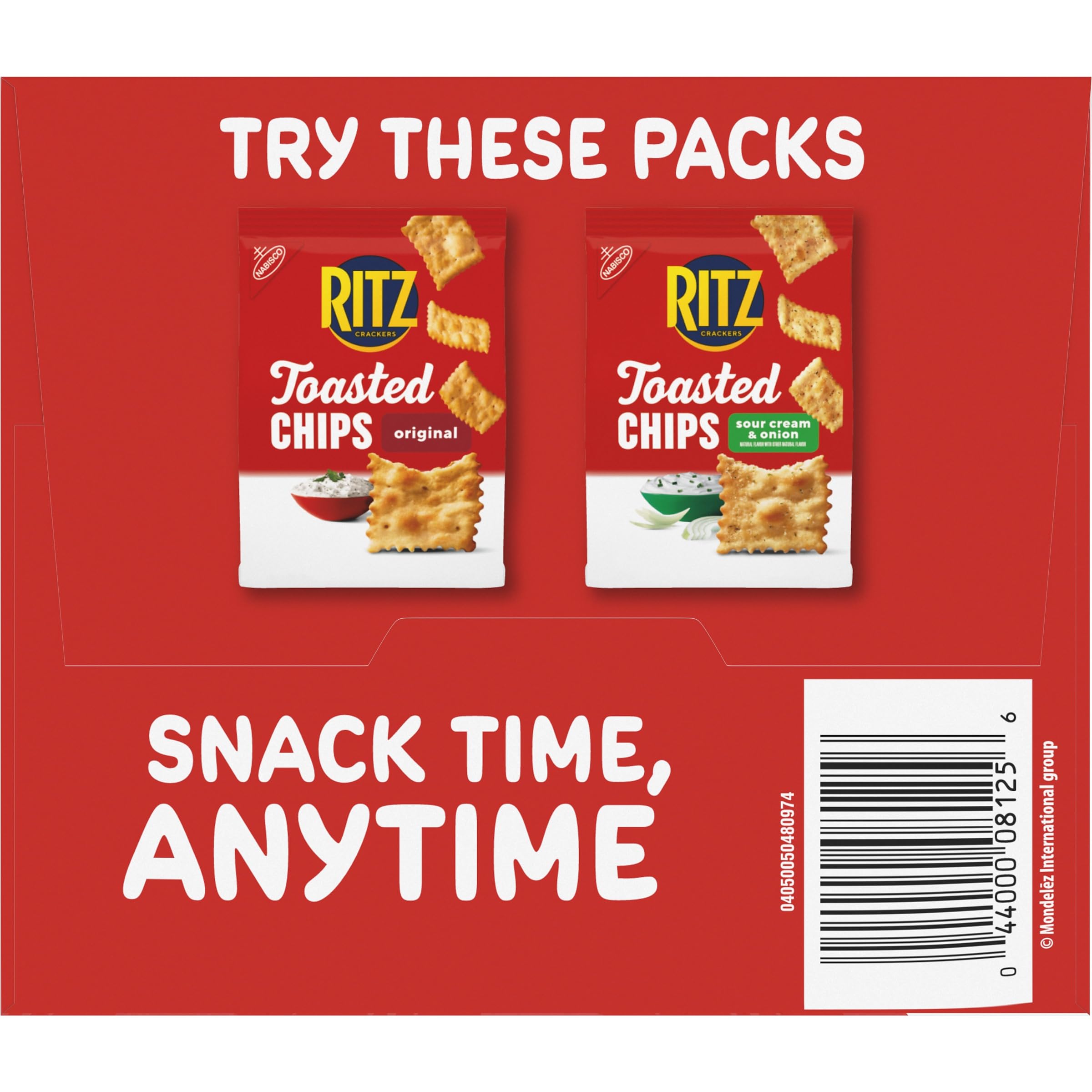 RITZ Toasted Chips Sour Cream and Onion Crackers, Lunch Snacks, 10-1.0 oz Snack Packs - Image 17