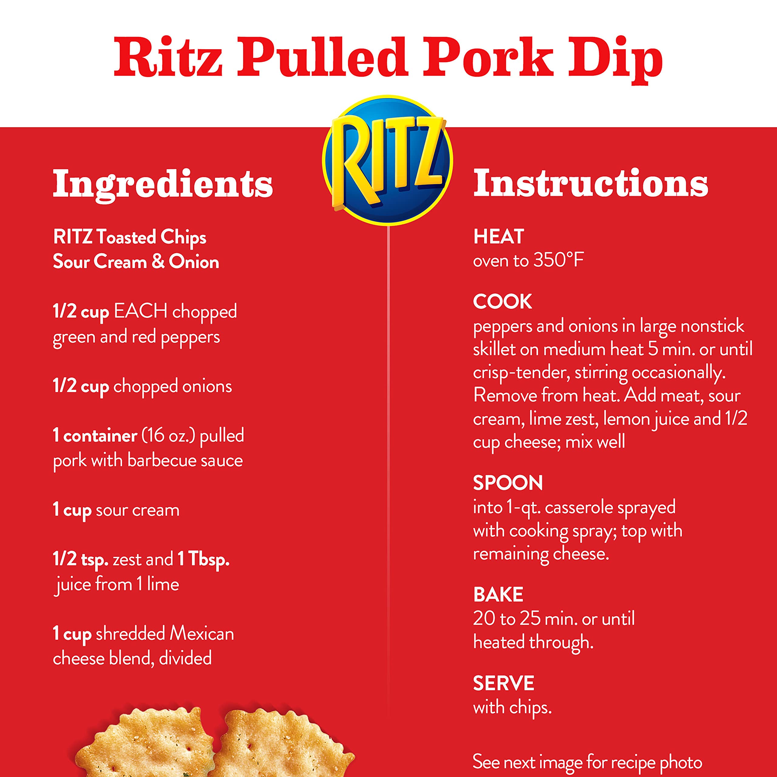RITZ Toasted Chips Sour Cream and Onion Crackers, Bulk Individual Snacks, 12 Snack Packs - Image 12