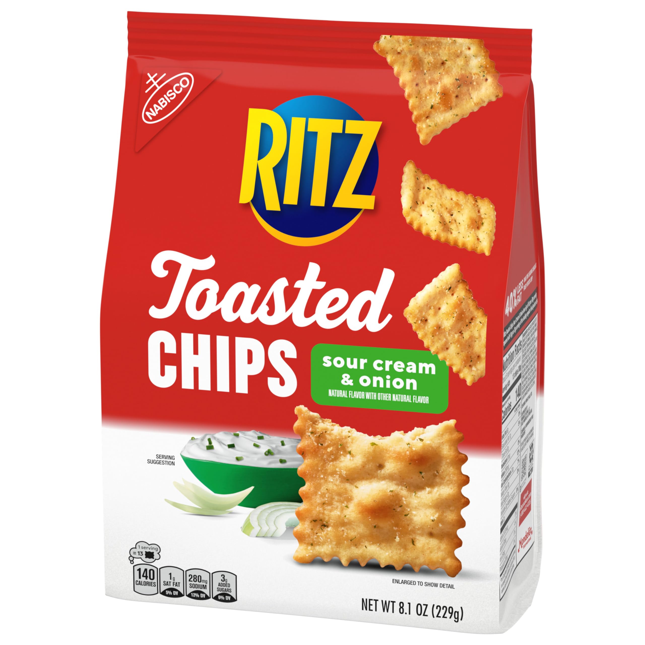 RITZ Toasted Chips Sour Cream and Onion Crackers, Party Snacks, Bulk Snacks, 6 - 8.1 oz Bags - Image 16