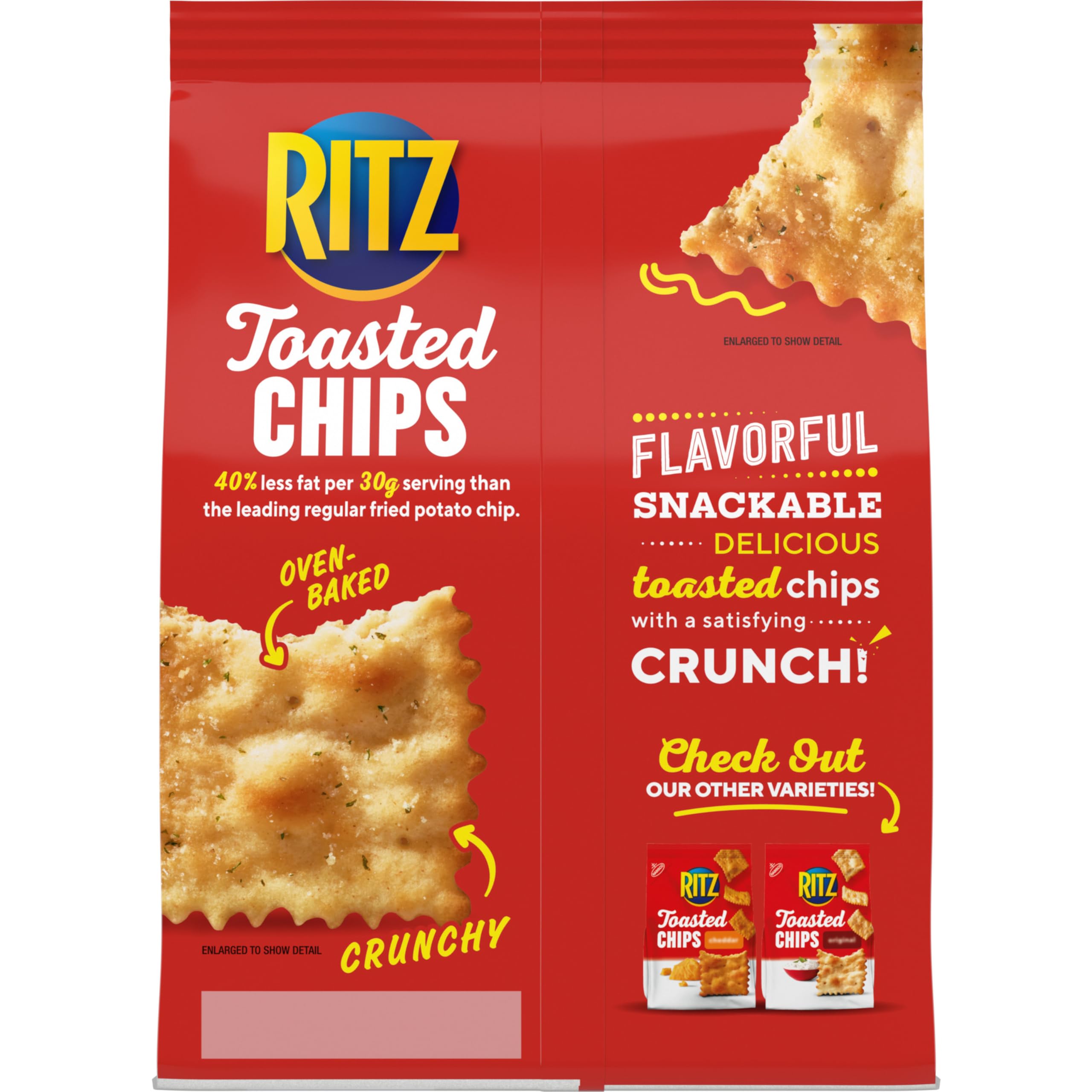RITZ Toasted Chips Sour Cream and Onion Crackers, Party Snacks, Bulk Snacks, 6 - 8.1 oz Bags - Image 17