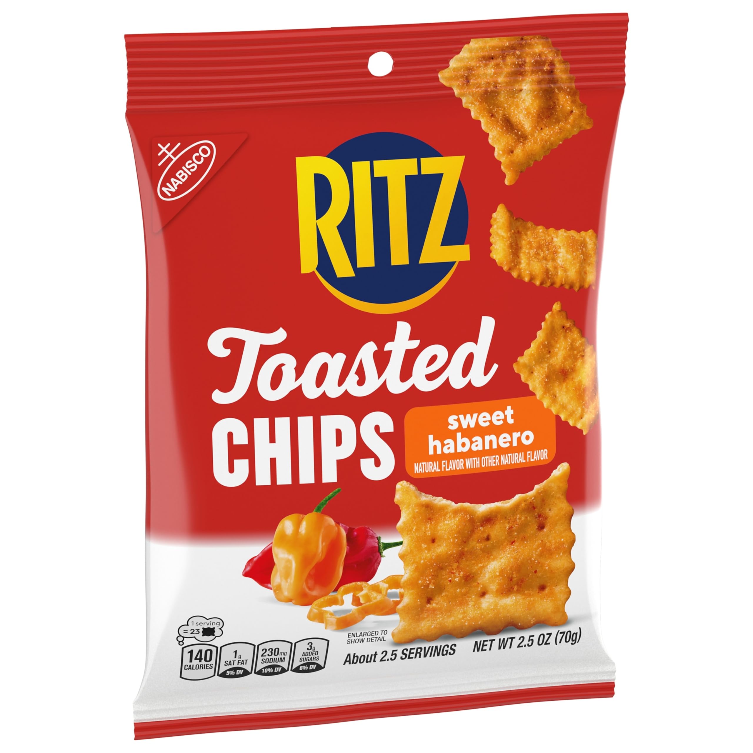 RITZ Toasted Chips Sweet Habanero Crackers, Bulk Individual Snacks, 12 Snack Packs - Image 12