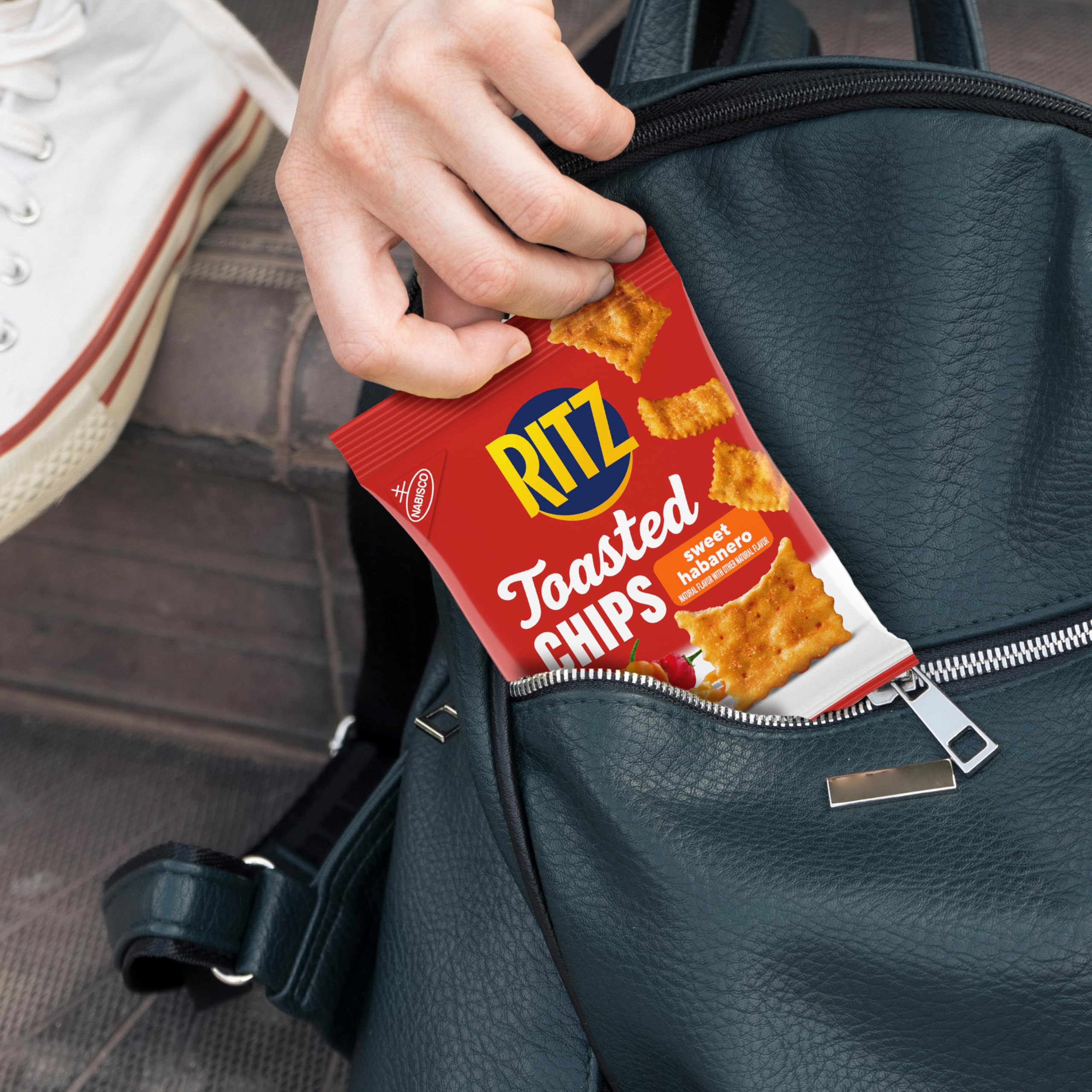 RITZ Toasted Chips Sweet Habanero Crackers, Bulk Individual Snacks, 12 Snack Packs - Image 9