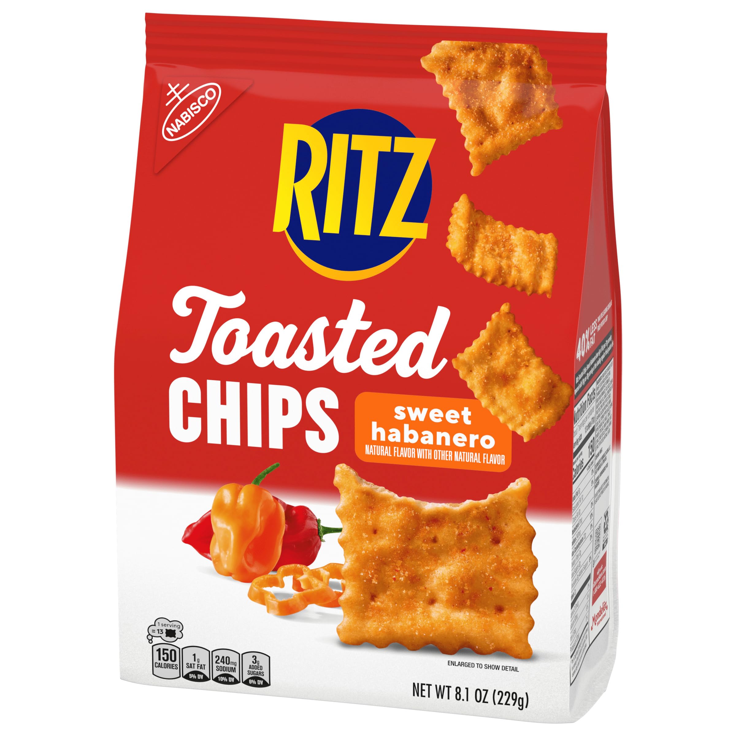 RITZ Toasted Chips Sweet Habanero Crackers, Party Snacks, 8.1 oz - Image 10