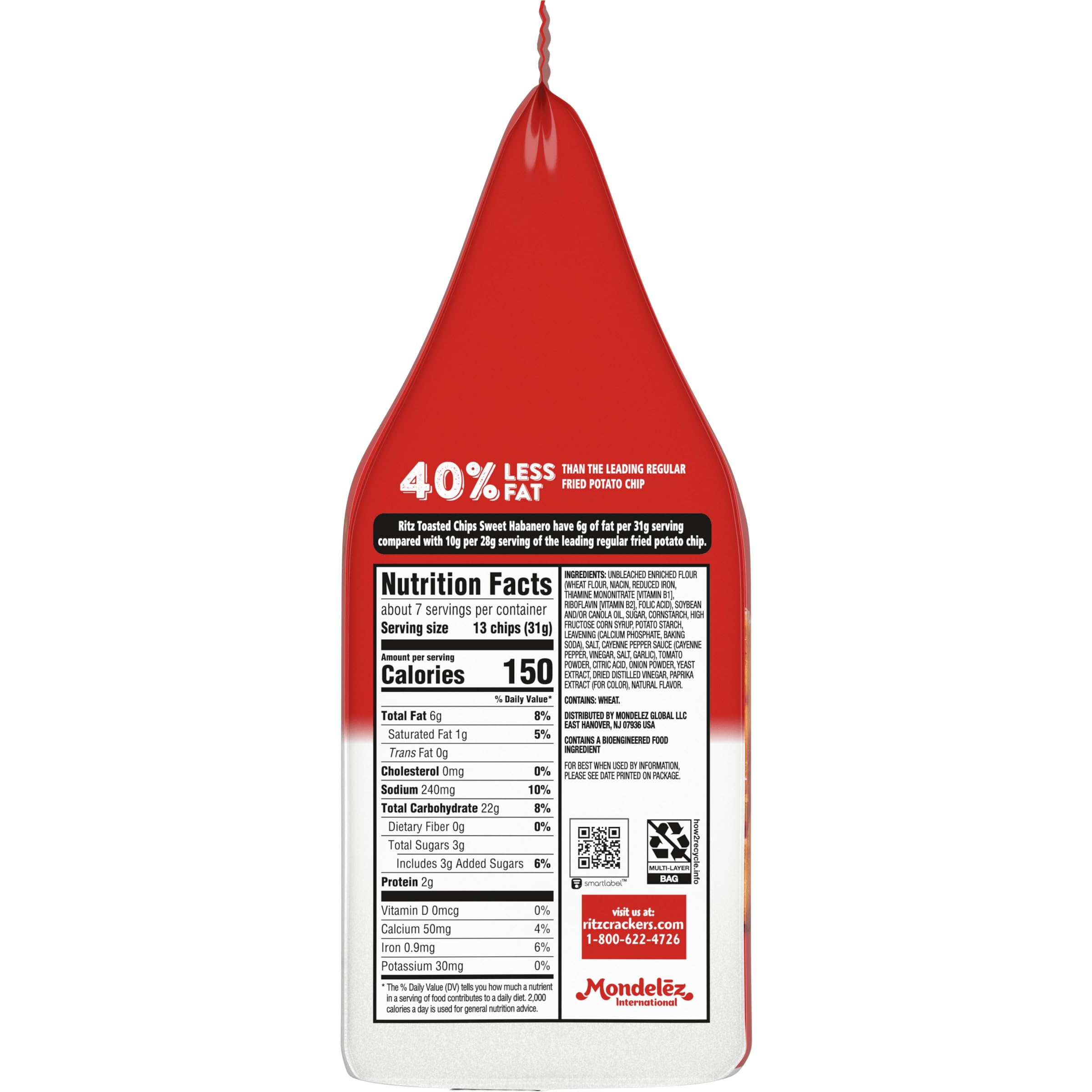 RITZ Toasted Chips Sweet Habanero Crackers, Party Snacks, 8.1 oz - Image 13