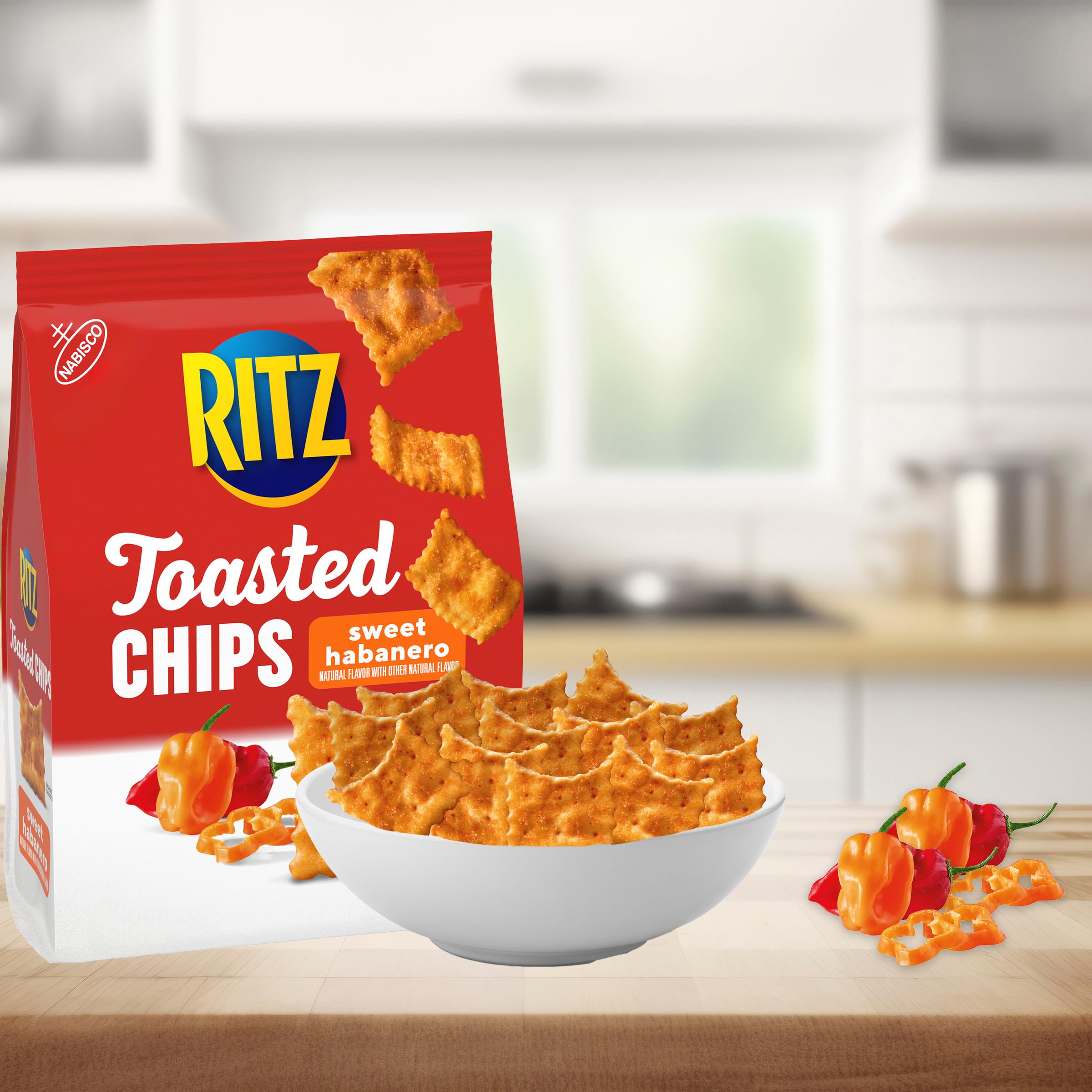 RITZ Toasted Chips Sweet Habanero Crackers, Party Snacks, 8.1 oz - Image 6