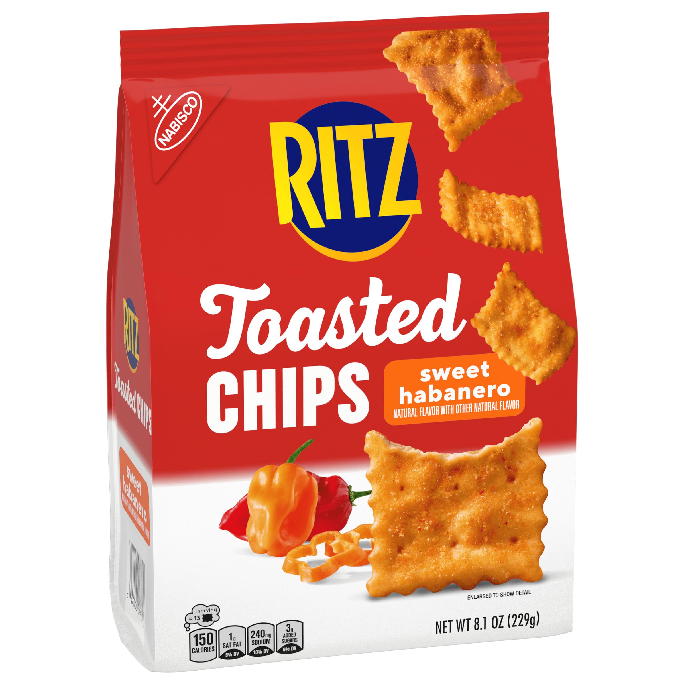 RITZ Toasted Chips Sweet Habanero Crackers, Party Snacks, 8.1 oz - Image 9