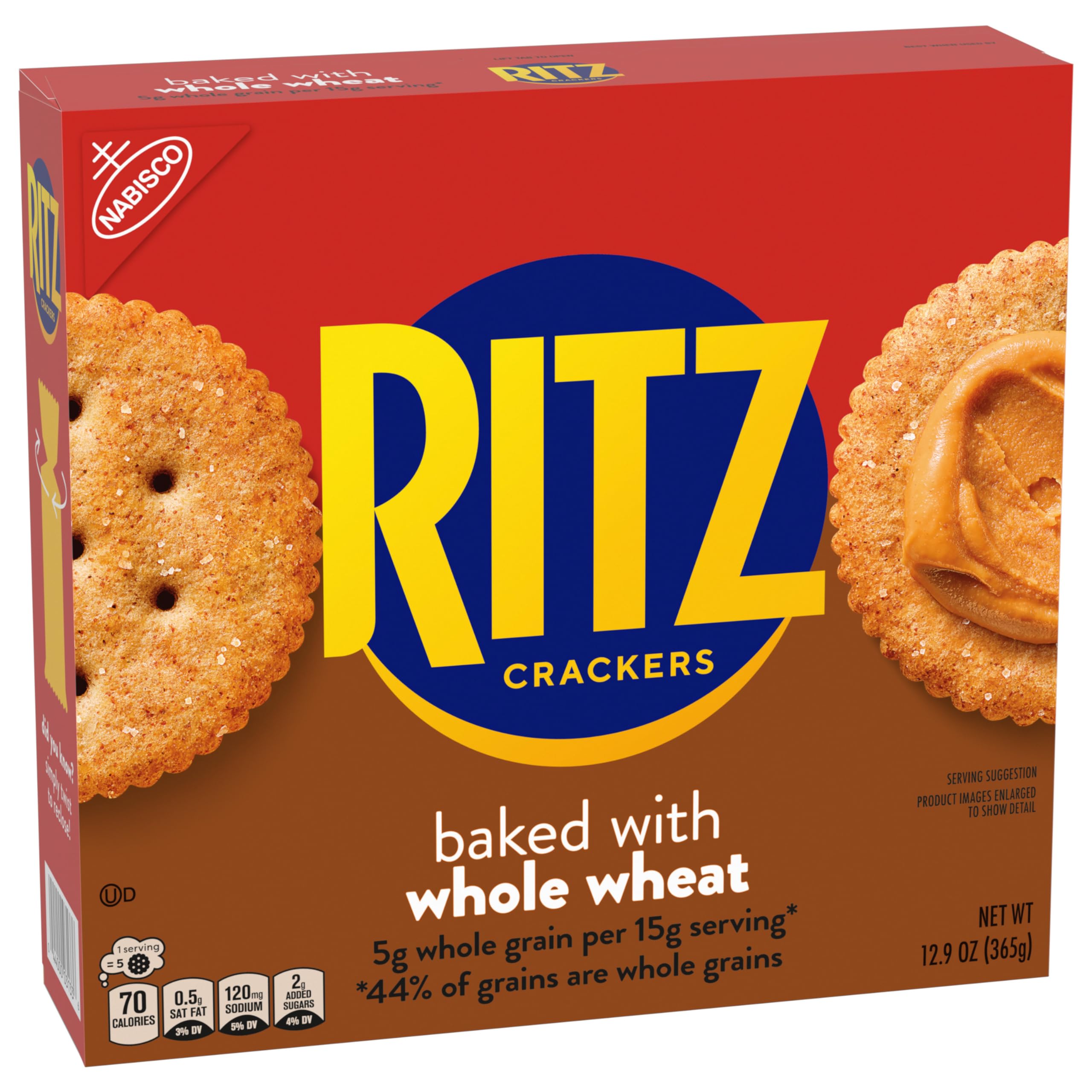 RITZ Whole Wheat Crackers, Snacks for Kids and Adults, Bulk Lunch Snacks, 12 - 12.9 oz Boxes - Image 15