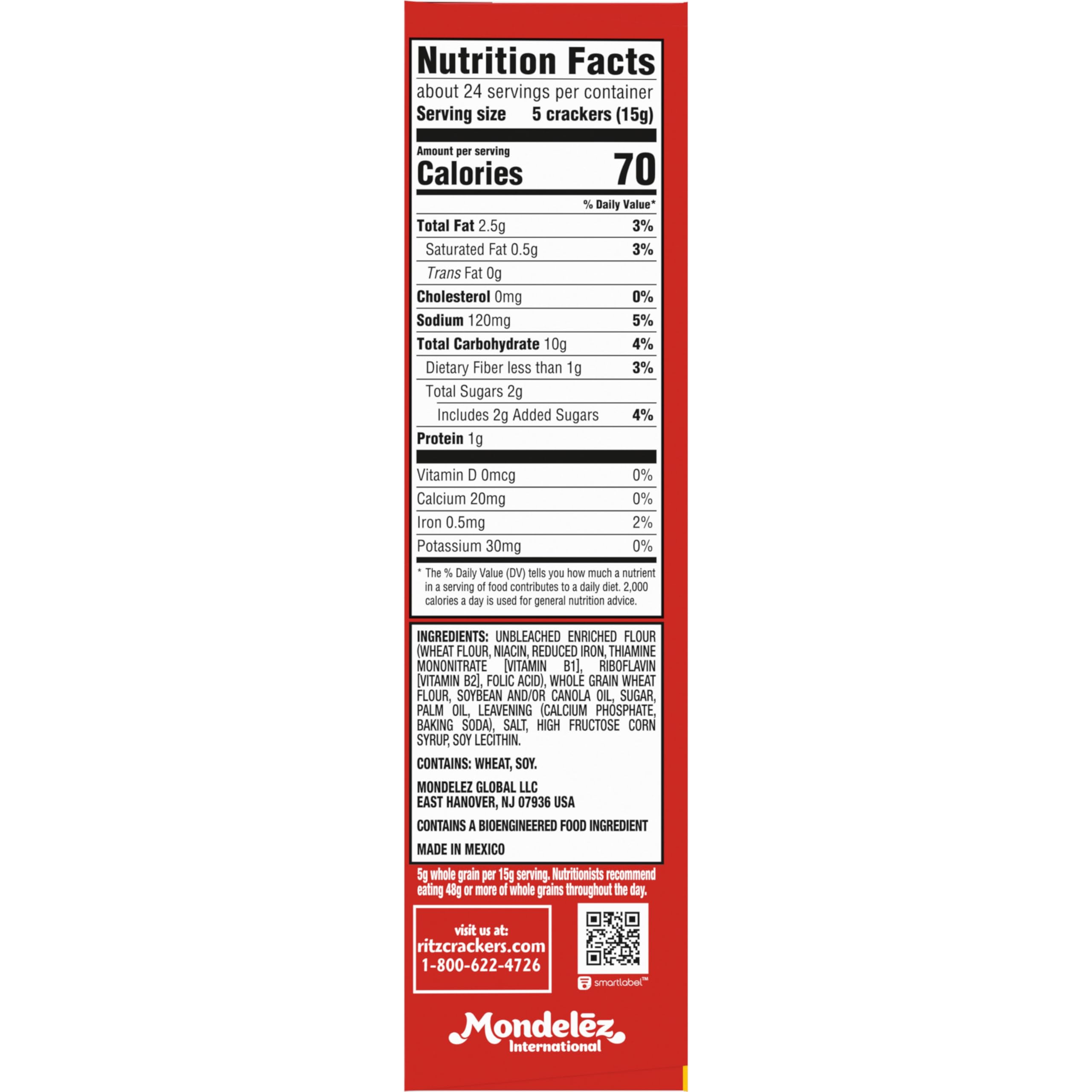 RITZ Whole Wheat Crackers, Snacks for Kids and Adults, Bulk Lunch Snacks, 12 - 12.9 oz Boxes - Image 3