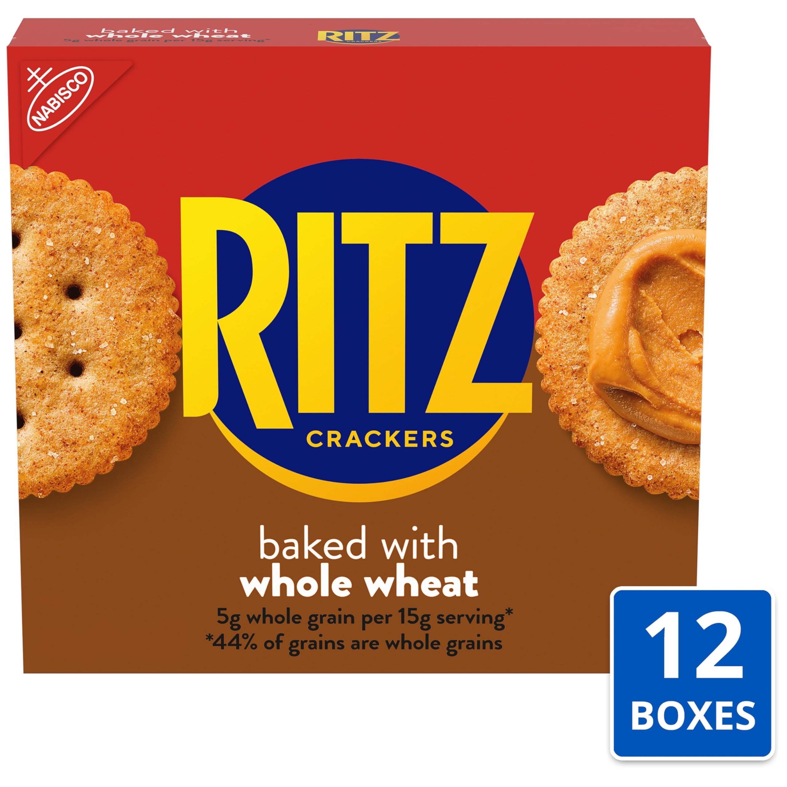 RITZ Whole Wheat Crackers, Snacks for Kids and Adults, Bulk Lunch Snacks, 12 - 12.9 oz Boxes - Image 4