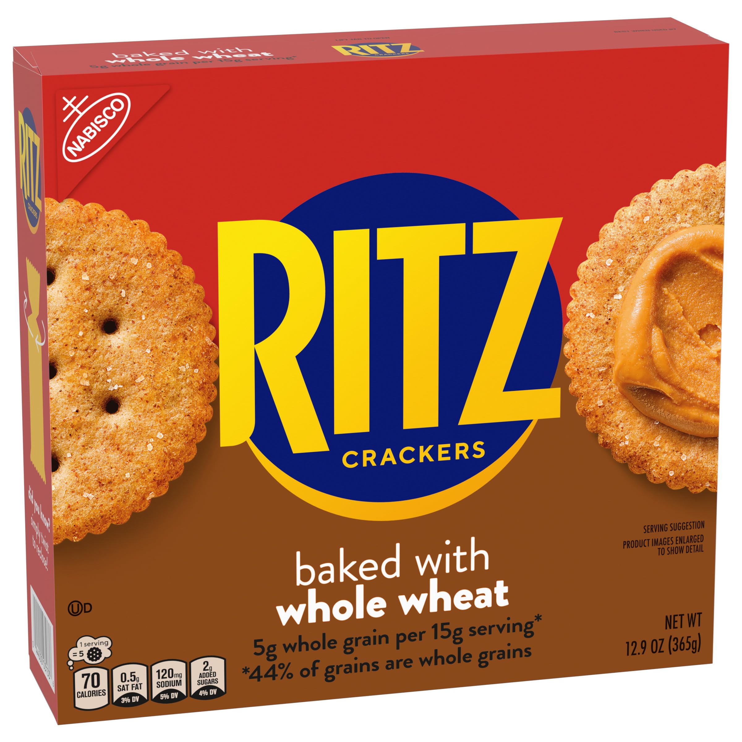 RITZ Whole Wheat Crackers, Snacks for Kids and Adults, Lunch Snacks, 12.9 oz - Image 14