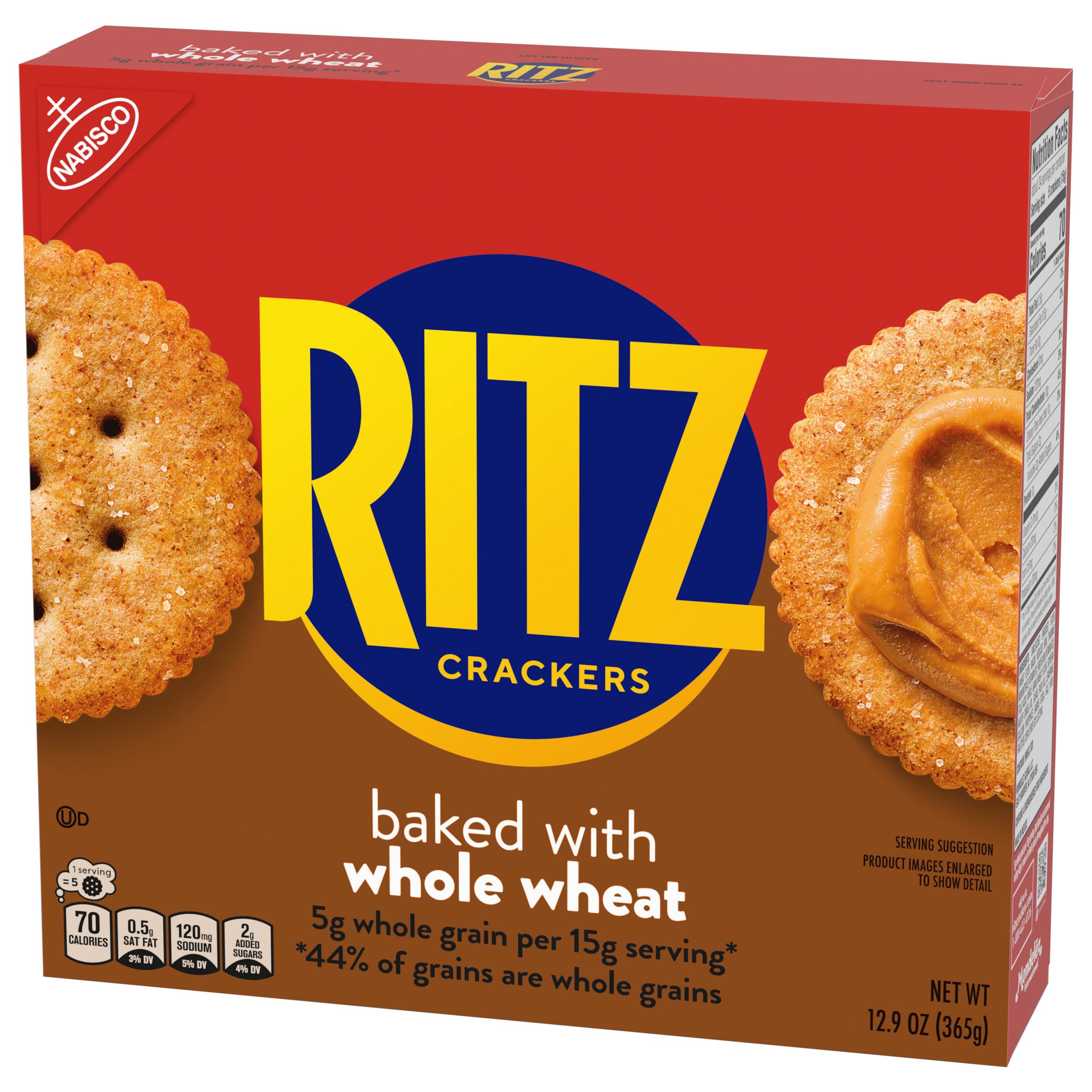 RITZ Whole Wheat Crackers, Snacks for Kids and Adults, Lunch Snacks, 12.9 oz - Image 15