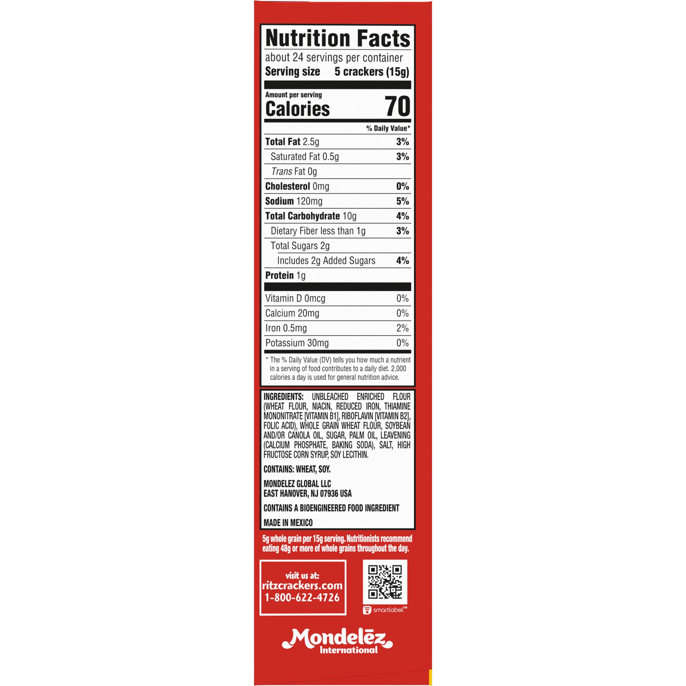 RITZ Whole Wheat Crackers, Snacks for Kids and Adults, Lunch Snacks, 12.9 oz - Image 3